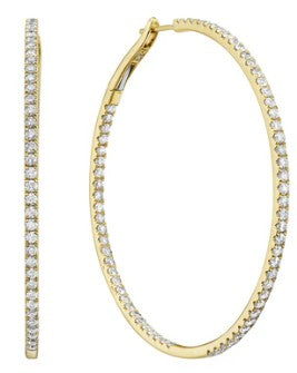 Large Inside/Out Diamond Hoop Earrings
