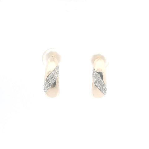 Gold & Natural Diamond Fashion Hoop Earrings