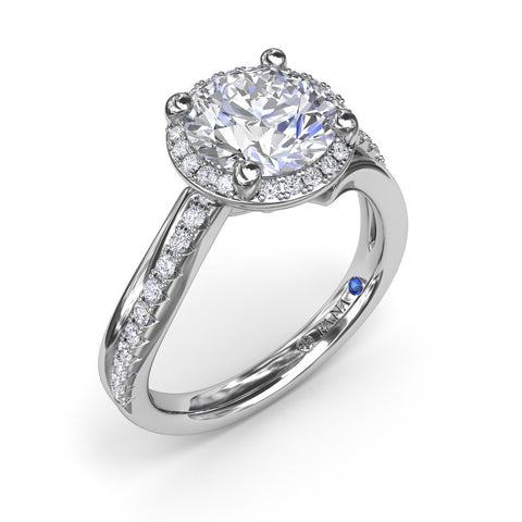 Fana Two-Toned Halo Diamond Engagement Ring S4305