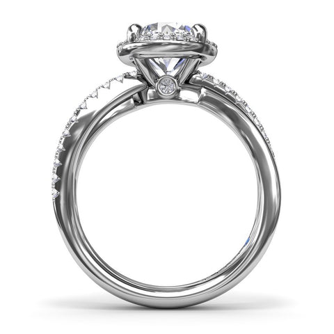 Fana Two-Toned Halo Diamond Engagement Ring S4305