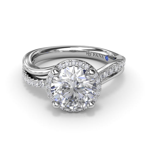 Fana Two-Toned Halo Diamond Engagement Ring S4305