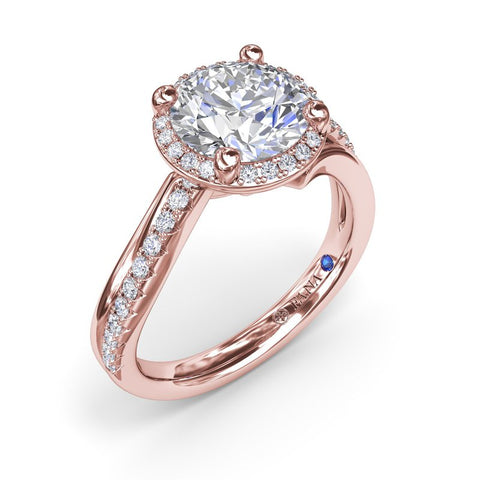 Fana Two-Toned Halo Diamond Engagement Ring S4305