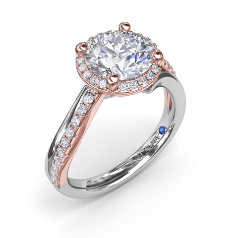 Fana Two-Toned Halo Diamond Engagement Ring S4305