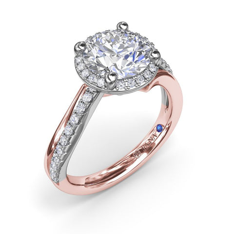 Fana Two-Toned Halo Diamond Engagement Ring S4305