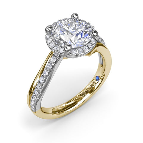 Fana Two-Toned Halo Diamond Engagement Ring S4305