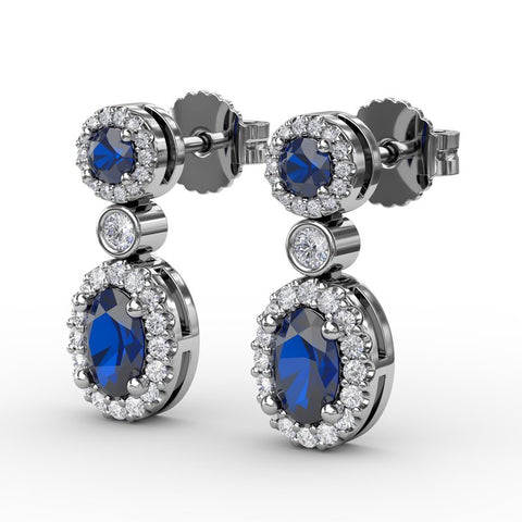 FANA Sapphire and Diamond Dangle Earrings ER1624S