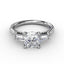 Fana Three-Stone Round Diamond Engagement Ring With Bezel-Set Baguettes S3295