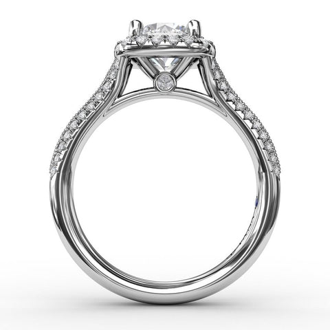 Fana Cushion Halo Engagement Ring S2995