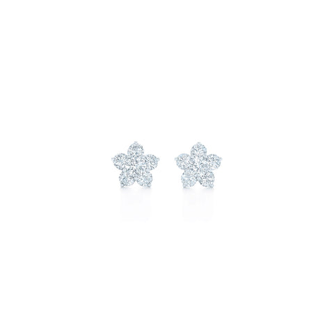 KWIAT Floral Stud Earrings with Diamonds E-15765-GROUP-18KW