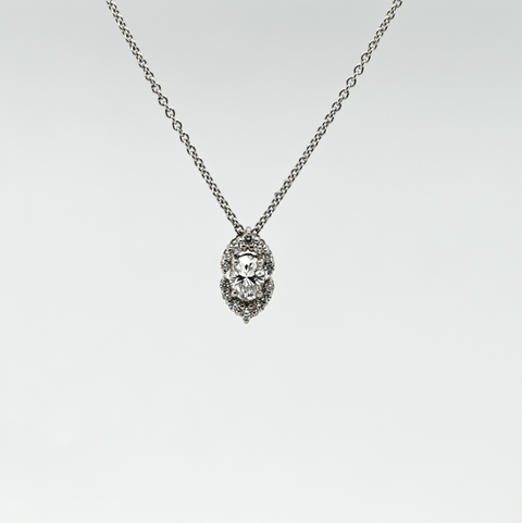 .41CTW OVAL NATURAL DIAMOND PENDANT