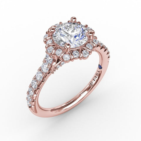 Fana Halo Diamond Engagement Ring S3144