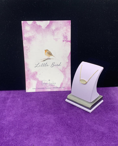 Look at that gorgeous diamond in pave setting oval pendant necklace! - Chalmers Jewelers