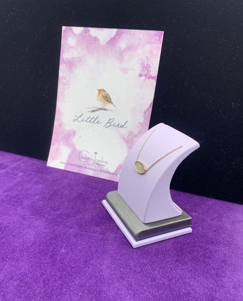 Look at that gorgeous diamond in pave setting oval pendant necklace! - Chalmers Jewelers