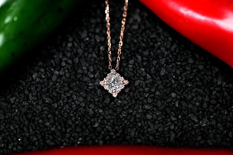 .76CT PRINCESS CUT NATURAL DIAMOND PENDANT