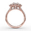 Fana Contemporary Floral Halo Engagement Ring With Double-Row Pavé Band 3234