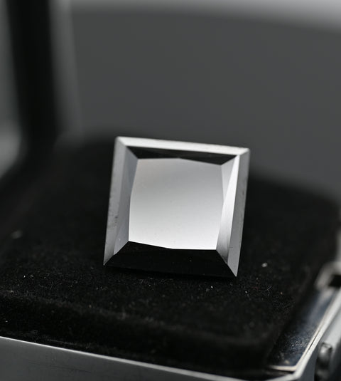 14.33CT PRINCESS CUT BLACK DIAMOND