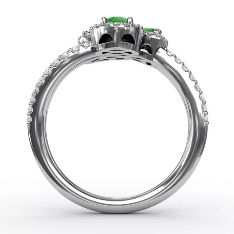 Emerald and Diamond Ring Multi Stone R1664E