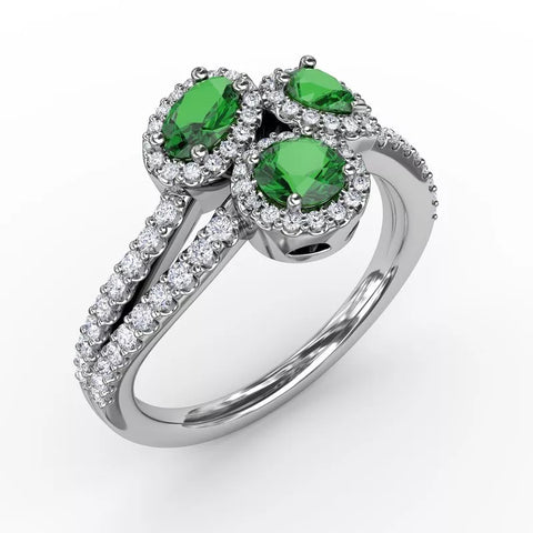 Emerald and Diamond Ring Multi Stone R1664E