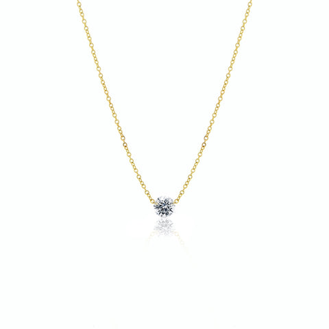 Solitaire Drilled Diamond Necklace