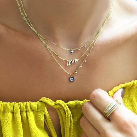 Dainty Cross Diamond Necklace