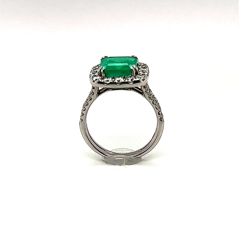 18k Couture Emerald and Diamond Ring