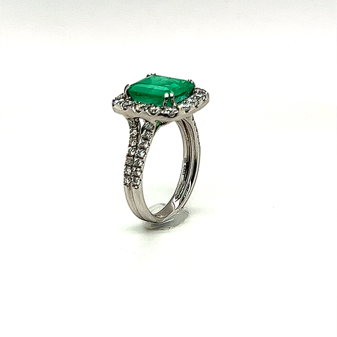 18k Couture Emerald and Diamond Ring