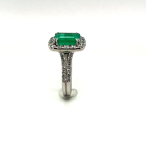 18k Couture Emerald and Diamond Ring