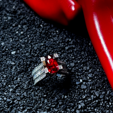 Custom 18k 2.69ct Ruby and Diamond Ring