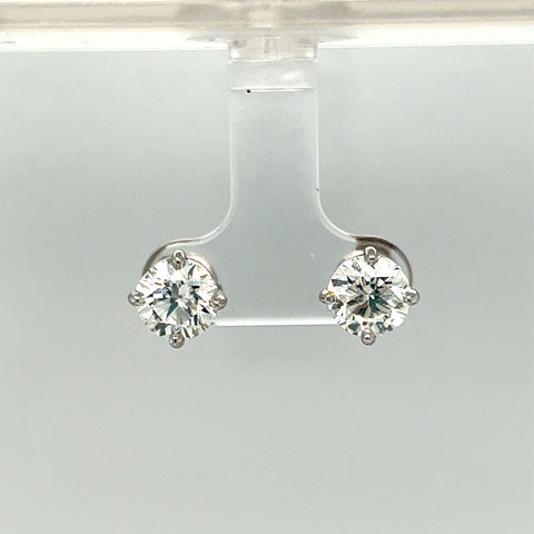 14k White Gold 3.01CTW Diamond Studs