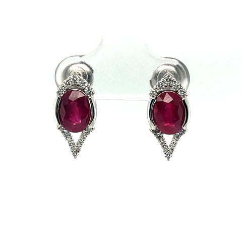 2.92 CTW RUBY AND DIAMOND EARRINGS