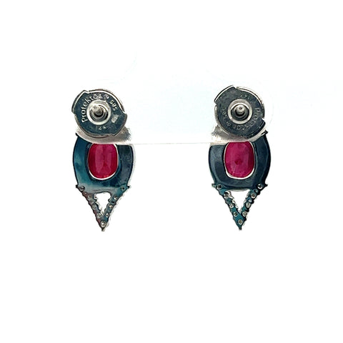 2.92 CTW RUBY AND DIAMOND EARRINGS