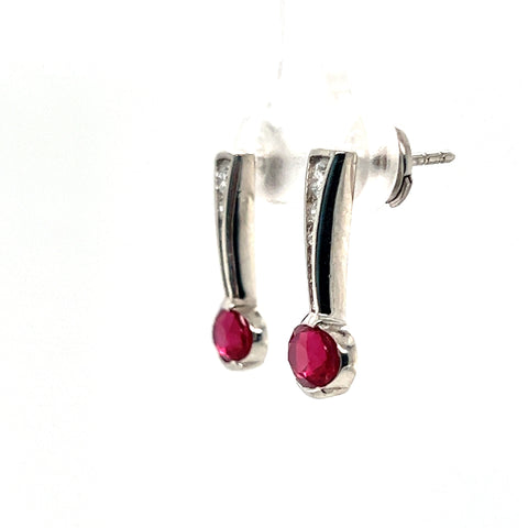 2.18 CTW RUBY AND DIAMOND EARRINGS