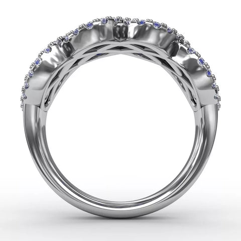 You and Me Sapphire and Diamond Interweaving Ring 1370