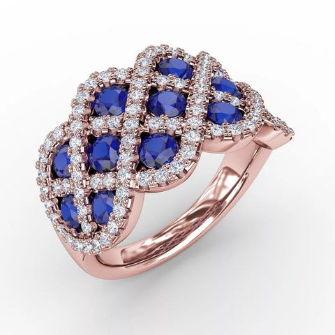 You and Me Emerald and Diamond Interweaving Ring R1370