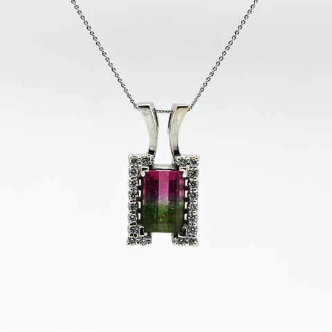 3.12ct Watermelon Tourmaline Custom Pendant