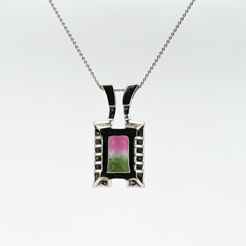 3.12ct Watermelon Tourmaline Custom Pendant