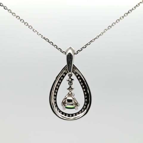 0.47CT Tsavorite Garnet and Diamond Custom Pendant