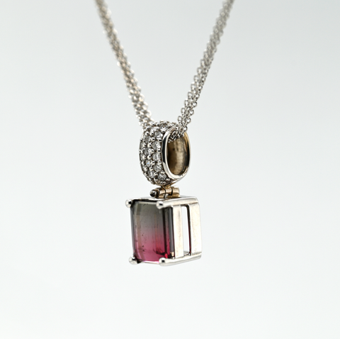 3.91ct Watermelon Tourmaline Custom Pendant