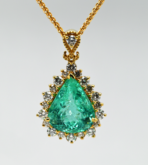 Custom 14.94 Carat Paraiba Tourmaline Necklace