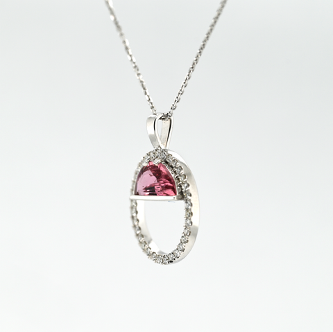 1.59CT TOURMALINE AND DIAMOND CUSTOM PENDANT