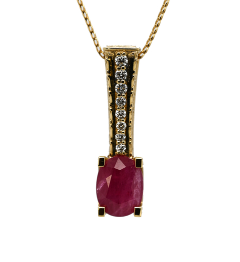 5.26 CT RUBY & DIAMOND PENDANT