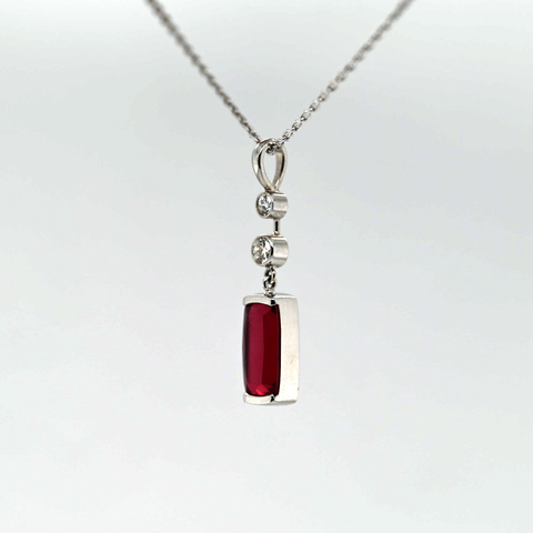 2.00CT NATURAL RUBY AND DIAMOND PENDANT