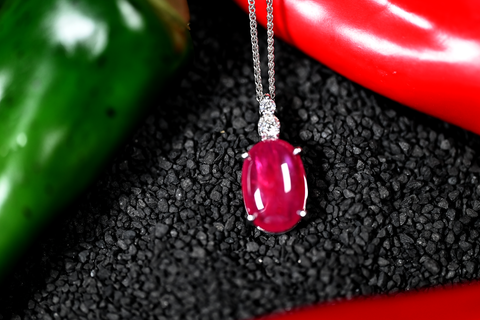 9.67CT RUBY AND DIAMOND PENDANT