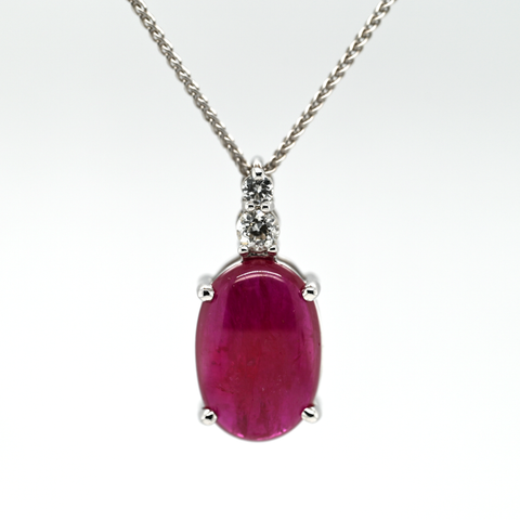 9.67CT RUBY AND DIAMOND PENDANT