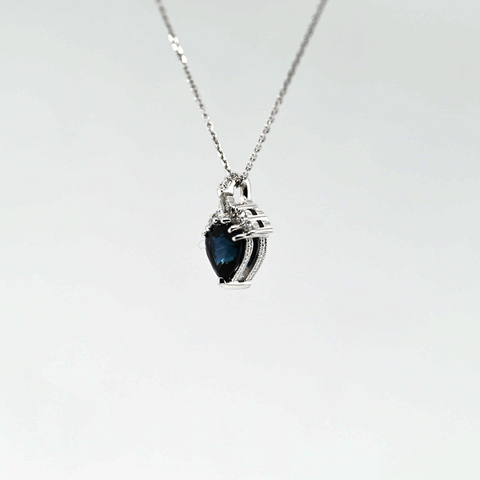 1.25CT Sapphire and Diamond Custom Pendant