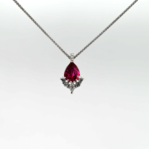 0.99CT RUBY & DIAMOND CUSTOM PENDANT