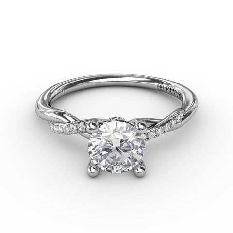 Fana Classic Round Diamond Solitaire Engagement Ring With Twisted Shank S4005