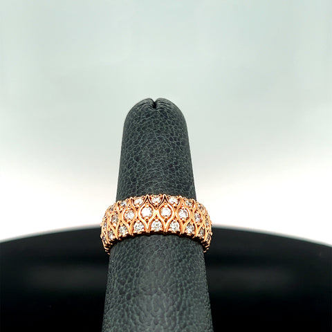 14k Rose Gold 1.40CTW Diamond Woven Band