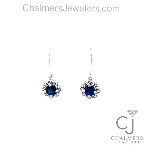 1.15ctw Sapphire & Diamond Earrings
