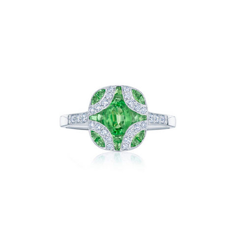 KWIAT Argyle Collection Tsavorite Garnet and Diamond Ring R-28115-0-TSADIA-18KW